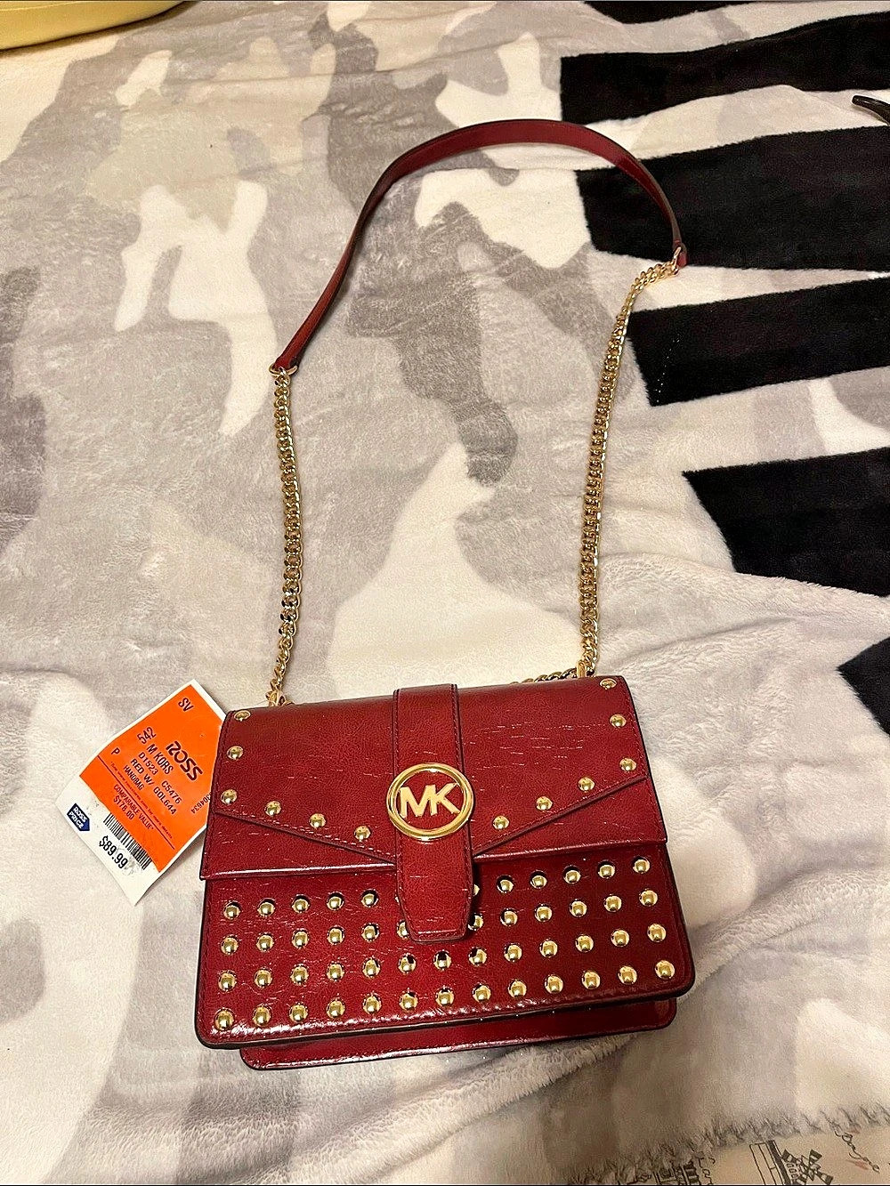 Michael Kors Studded Crossbody Bag in Red